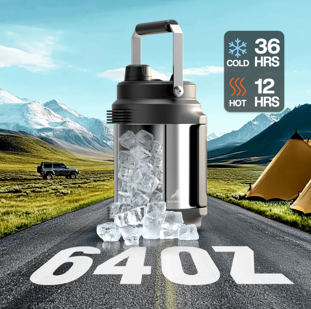 POWCAN Insulated Water Jug with 2-in-1 Lid and Dual Handle 2000 ml
