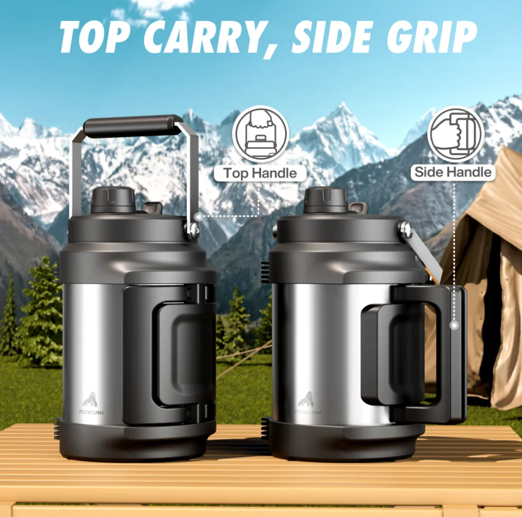 POWCAN Insulated Water Jug with 2-in-1 Lid and Dual Handle 2000 ml