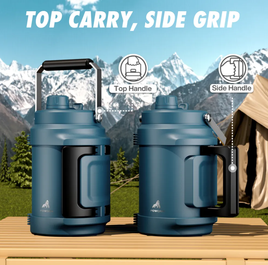 POWCAN Insulated Water Jug with 2-in-1 Lid and Dual Handle 2000 ml