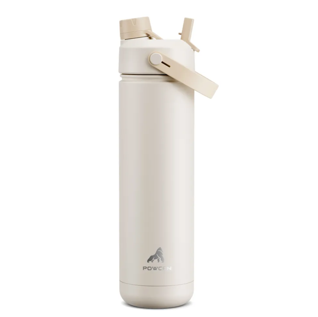 POWCAN Insulated Water Bottle with 2-in-1 Straw and Spout Lid 750 ml
