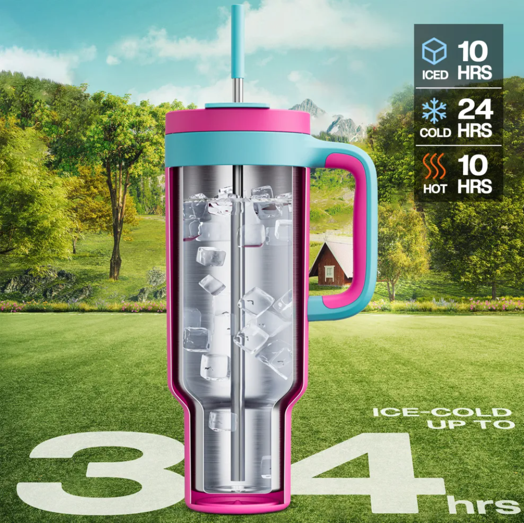 Tumbler with 2-in-1 Metal Straw Lid 1500 ml