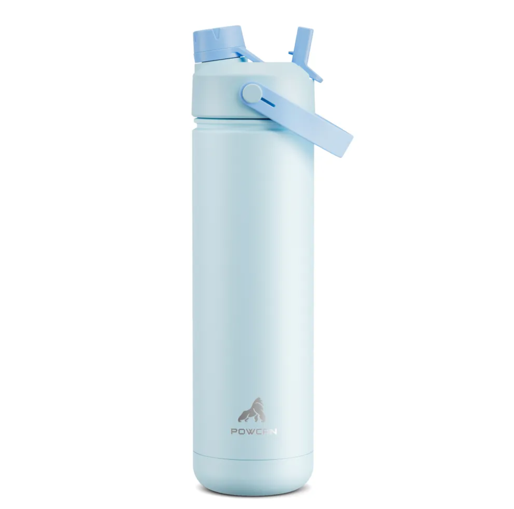 POWCAN Insulated Water Bottle with 2-in-1 Straw and Spout Lid 750 ml