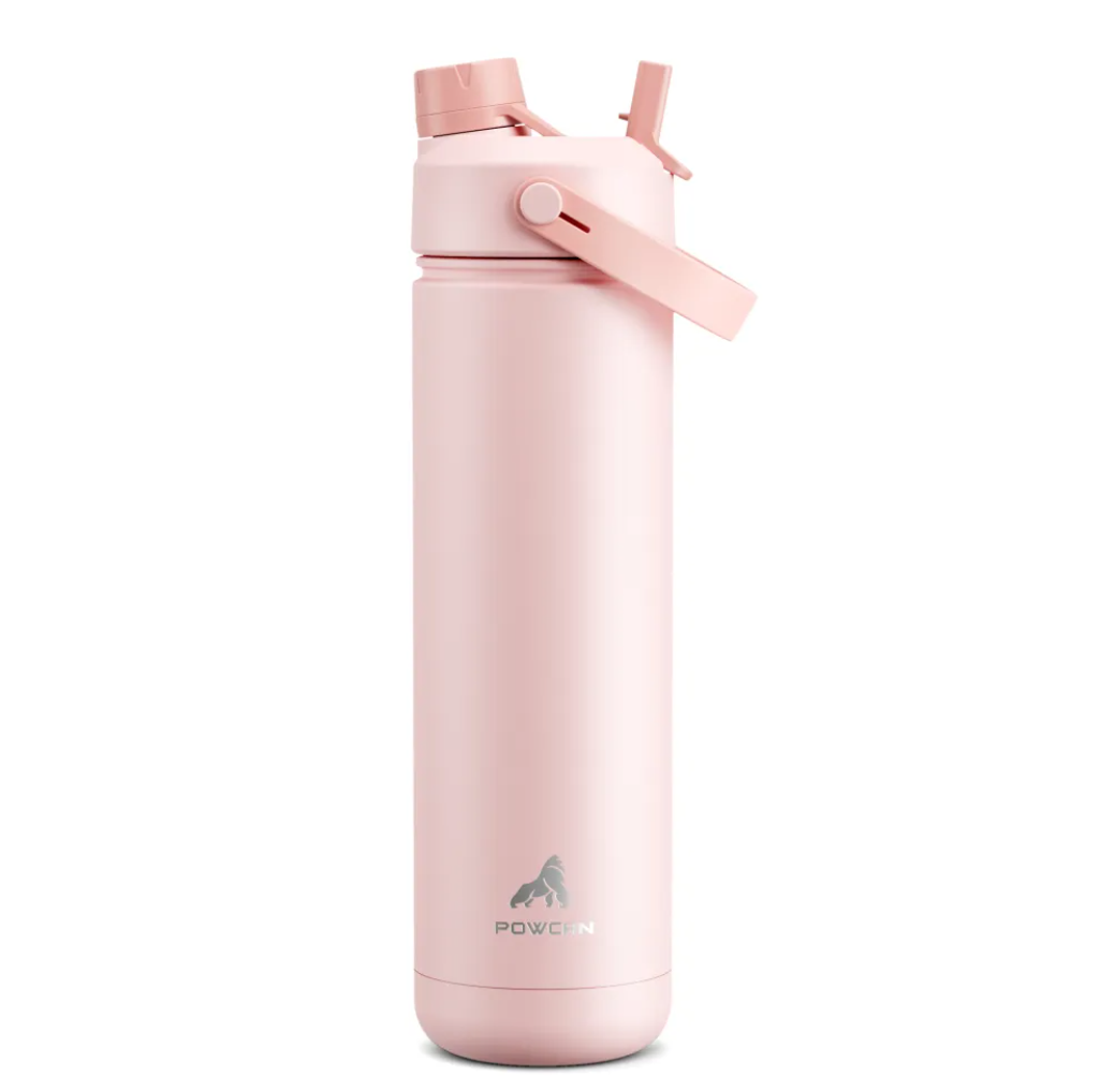 POWCAN Insulated Water Bottle with 2-in-1 Straw and Spout Lid 750 ml