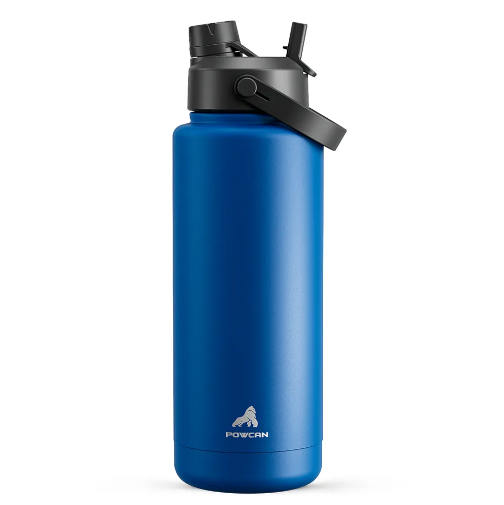 POWCAN Insulated Water Bottle with 2-in-1 Straw and Spout Lid 1200 ml