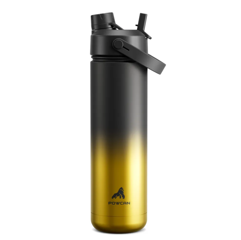 POWCAN Insulated Water Bottle with 2-in-1 Straw and Spout Lid 750 ml
