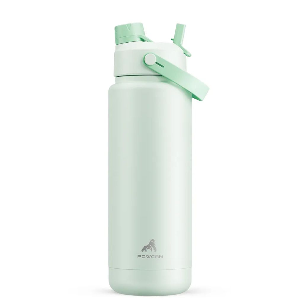 POWCAN Insulated Water Bottle with 2-in-1 Straw and Spout Lid 1000 ml