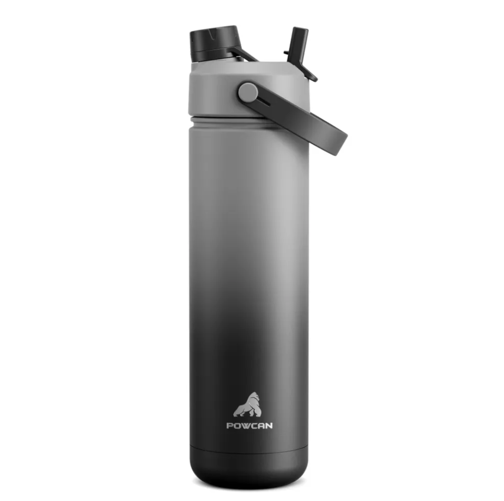POWCAN Insulated Water Bottle with 2-in-1 Straw and Spout Lid 750 ml