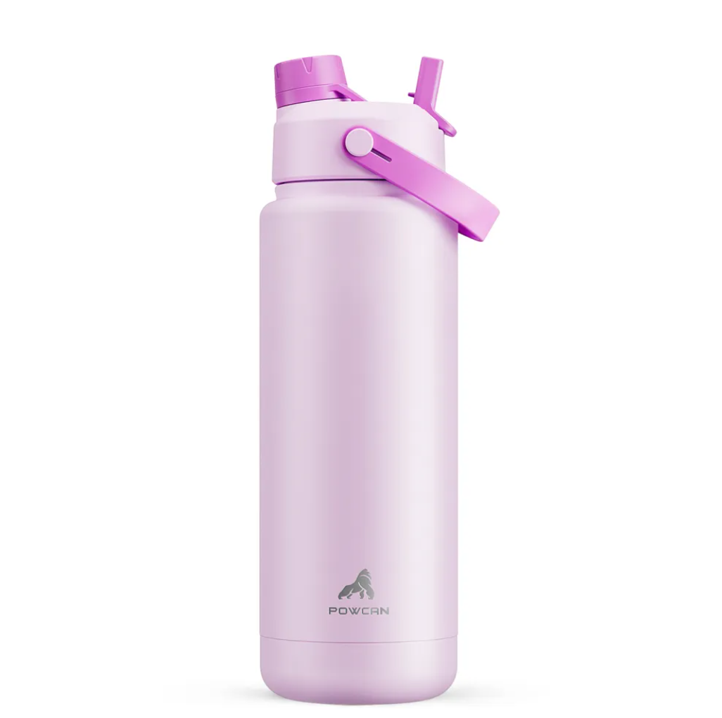 POWCAN Insulated Water Bottle with 2-in-1 Straw and Spout Lid 750 ml