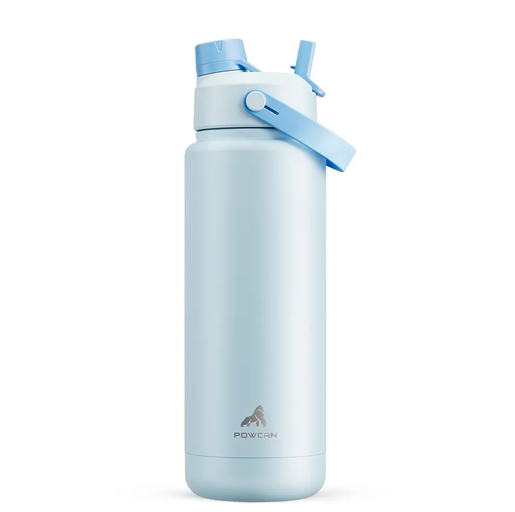 POWCAN Insulated Water Bottle with 2-in-1 Straw and Spout Lid 500 ml