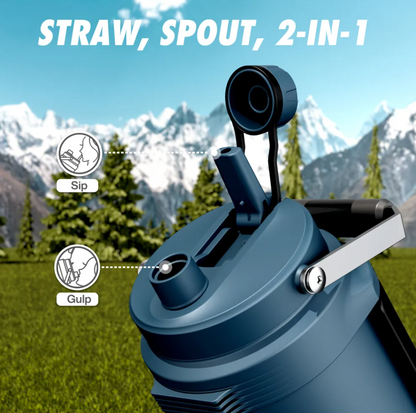 POWCAN Insulated Water Jug with 2-in-1 Lid and Dual Handle 2000 ml