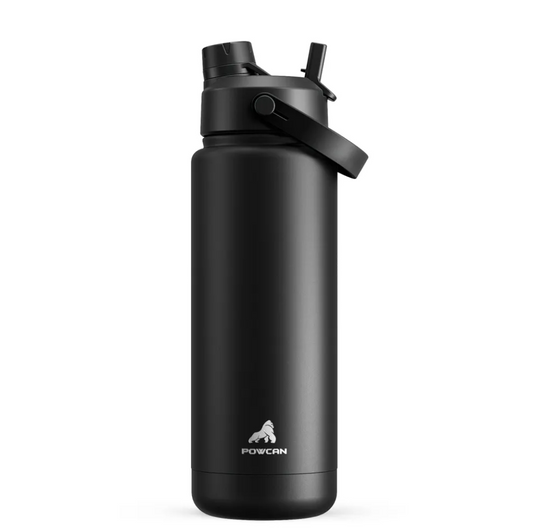 POWCAN Insulated Water Bottle with 2-in-1 Straw and Spout Lid 500 ml