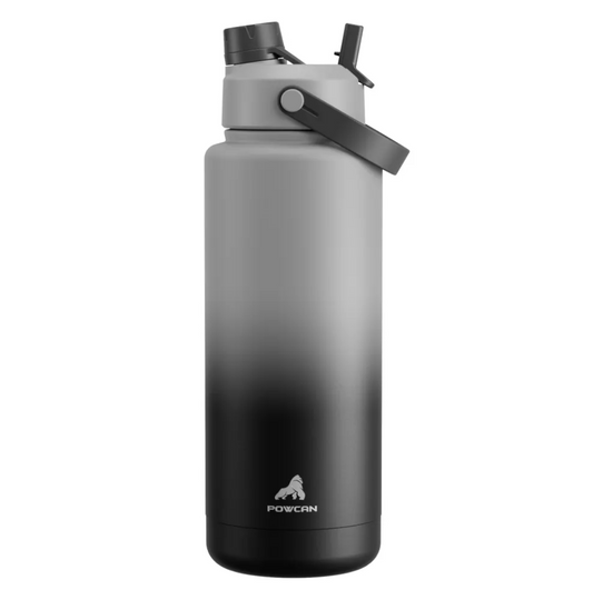 POWCAN Insulated Water Bottle with 2-in-1 Straw and Spout Lid 1200 ml