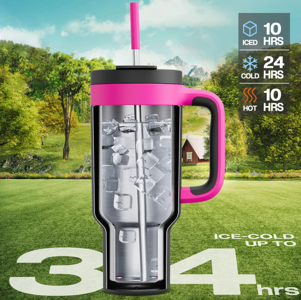 Tumbler with 2-in-1 Metal Straw Lid 1200 ml
