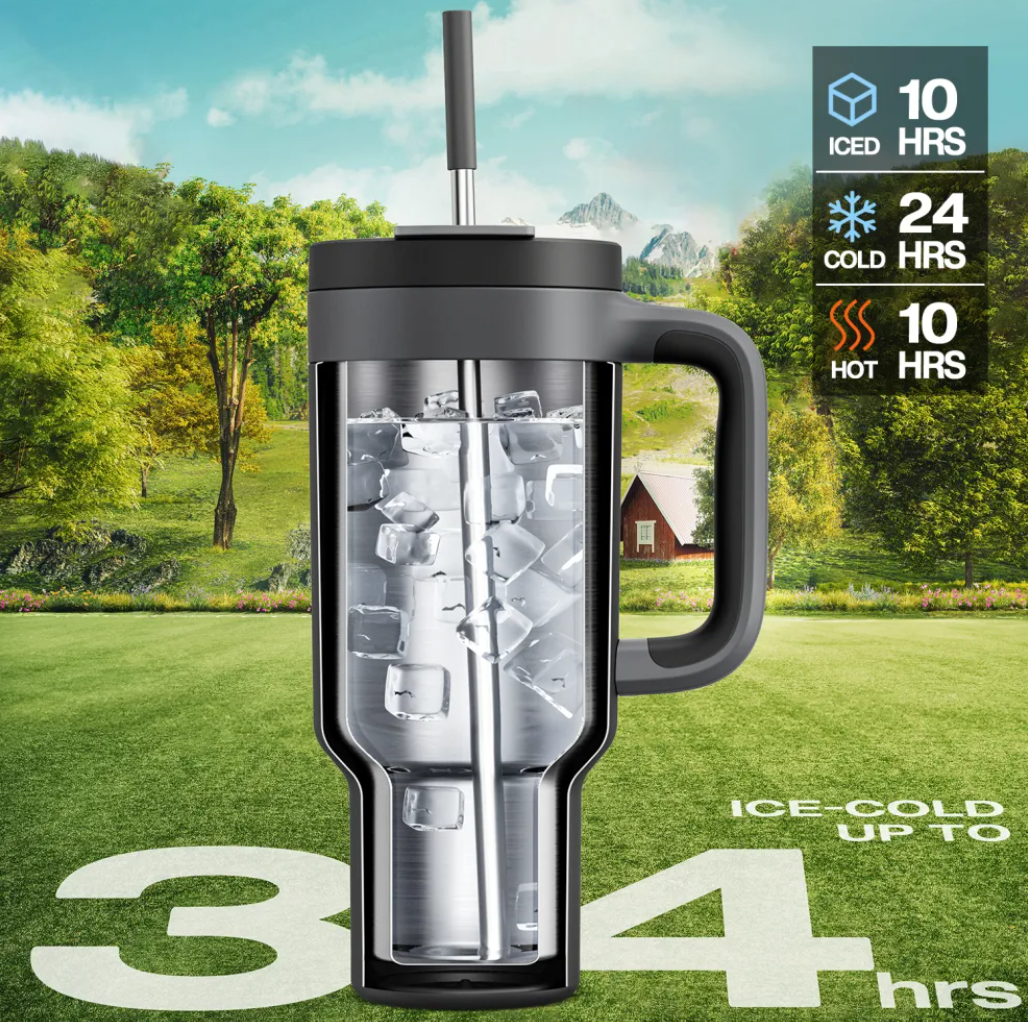 Tumbler with 2-in-1 Metal Straw Lid 1500 ml