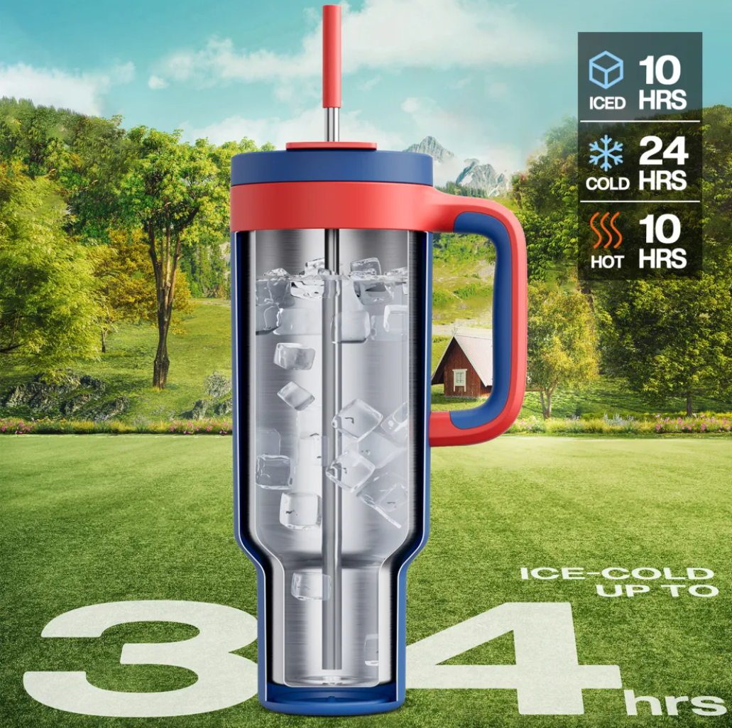 Tumbler with 2-in-1 Metal Straw Lid 1500 ml