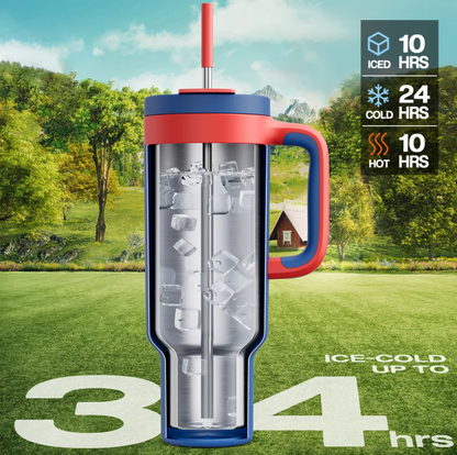 Tumbler with 2-in-1 Metal Straw Lid 1500 ml