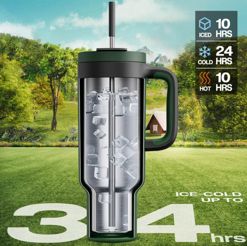 Tumbler with 2-in-1 Metal Straw Lid 1500 ml