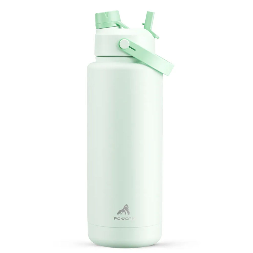 POWCAN Insulated Water Bottle with 2-in-1 Straw and Spout Lid 1200 ml