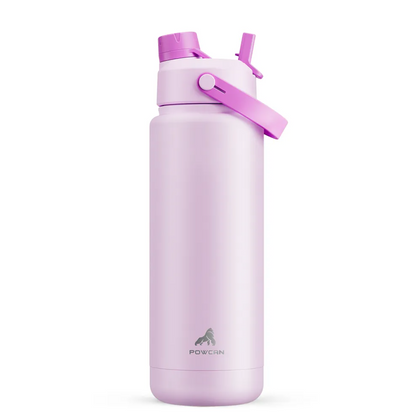 POWCAN Insulated Water Bottle with 2-in-1 Straw and Spout Lid 750 ml