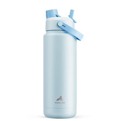 POWCAN Insulated Water Bottle with 2-in-1 Straw and Spout Lid 500 ml