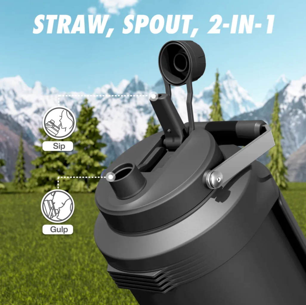 POWCAN Insulated Water Jug with 2-in-1 Lid and Dual Handle 2000 ml